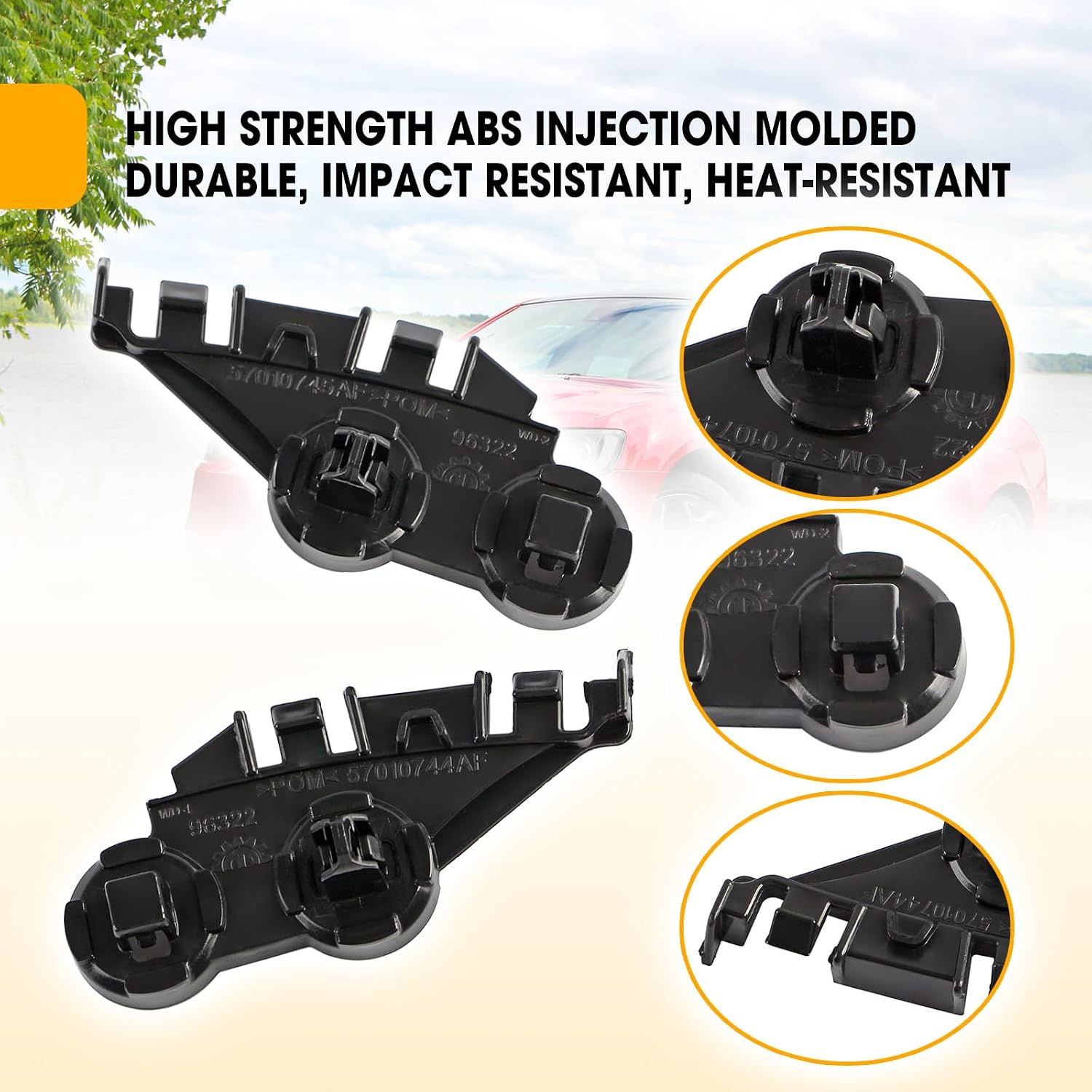 Front Bumper Bracket Retainer Mounting for Left & Right Side Replace 57010745AF 57010744AF Fit for Chrysler 300 2011-2021, Black Upper Bumper Cover Retainer Bracket