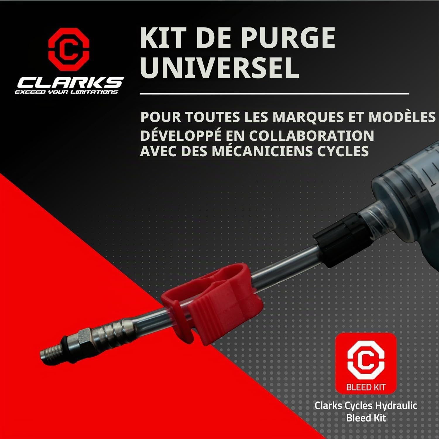 Clarks Cycle Systems Kit d'outils Universel de Purge de Frein à Disque hydraulique, Compatible avec Clarks, Shimano, Avid, Sram, Magura et la Plupart des Autres Marques