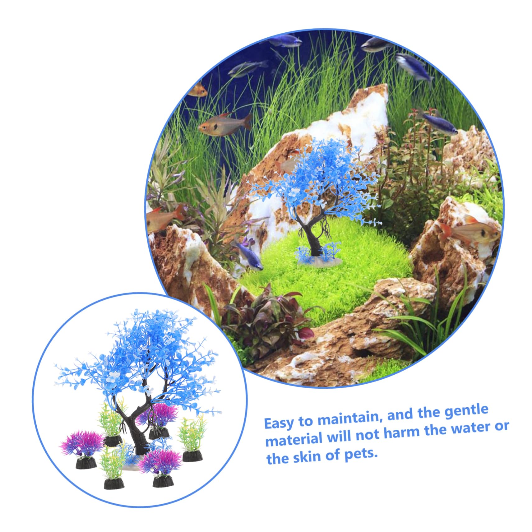 Alipis 5 Set Decorazione Simulata Di Acquatica Fake Plants Aquarium Aqua Pianta Piante Artificiali Uv Accessori Per Acquari Per Acquario Piante Per Acquari in Plastica 7 Pezzi*5