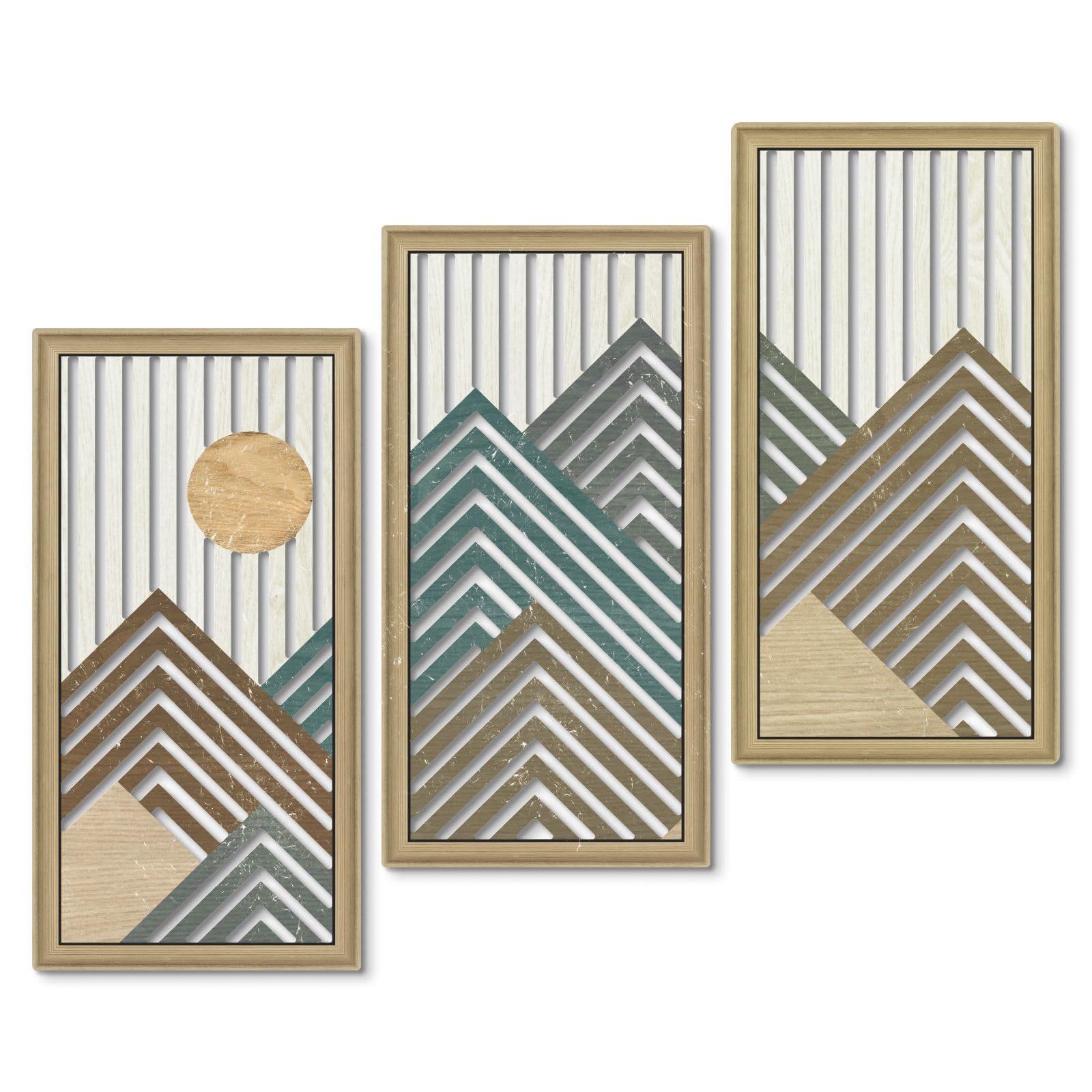Panneaux muraux modernes triptyque montagne en MDF Putuo Decor - 8