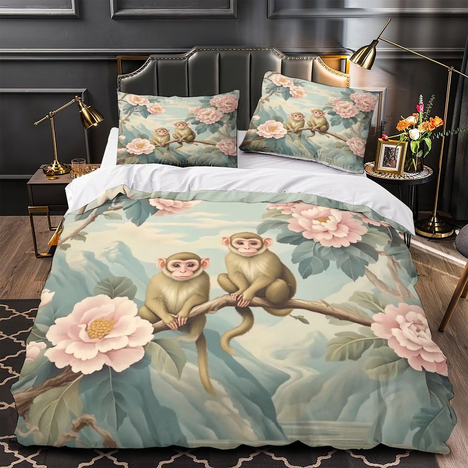 Housse de couette agneau parure de lit 260x220 anti-acarien pour ado