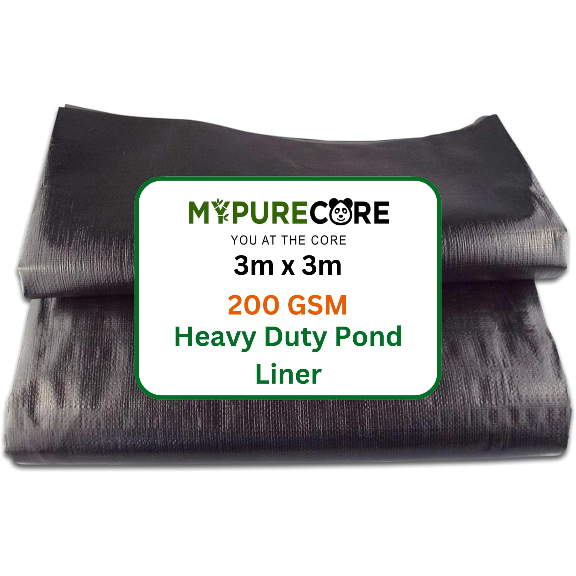 MYPURECORE Pond Liner – Various Sizes – Heavy Duty HDPE Material - UV & Tear Resistant, Flexible for Koi & Fish Pools, Water Gardens - Ideal for Small to Large Ponds, Wildlife (3m x 3m)