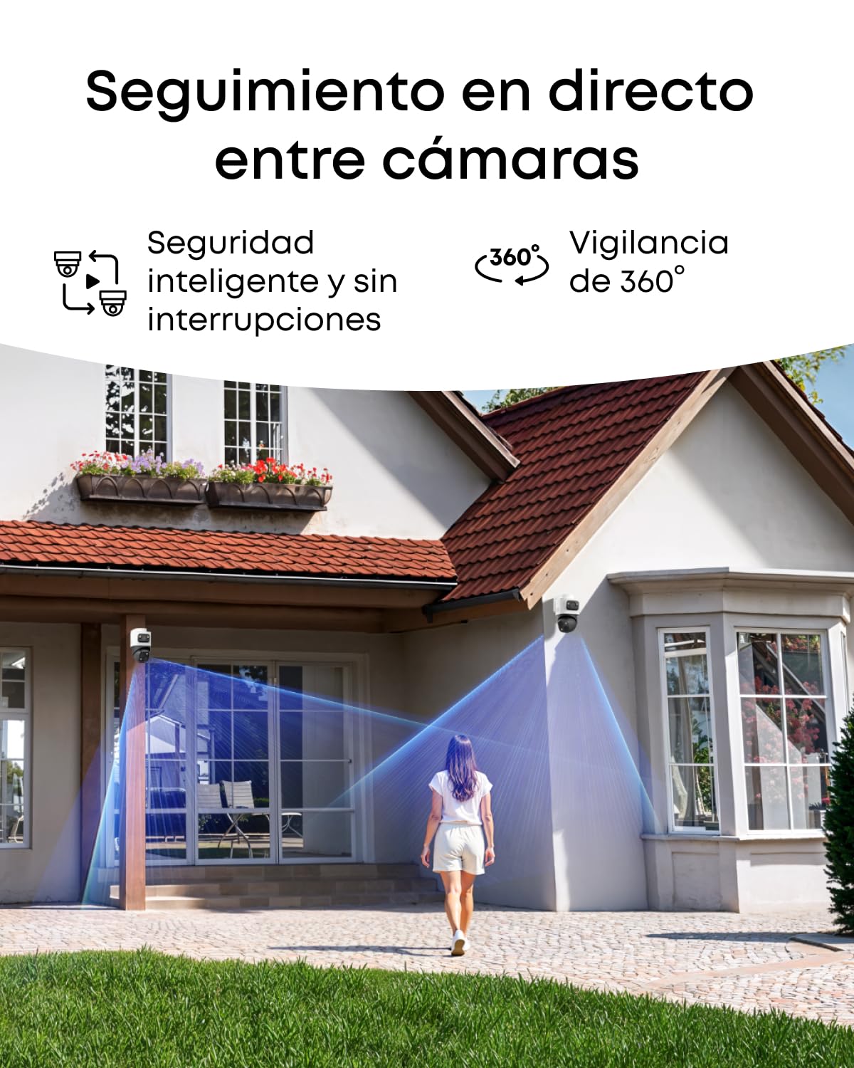 eufy Security S4 Camaras de vigilancia Exterior PoE NVR, 2 cámaras Bullet-PTZ, 2 cámaras Torre, Encuadre y Seguimiento automático IA, búsqueda Inteligente de Video, luz estroboscópica, grabación 24/7