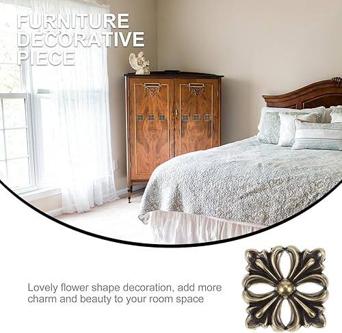 Miniatura 7 de Veemoon 12 piezas de pomos decorativos de flores cuadradas americanas para cajones, perillas decorativas de gabinete, tiradores de conector de