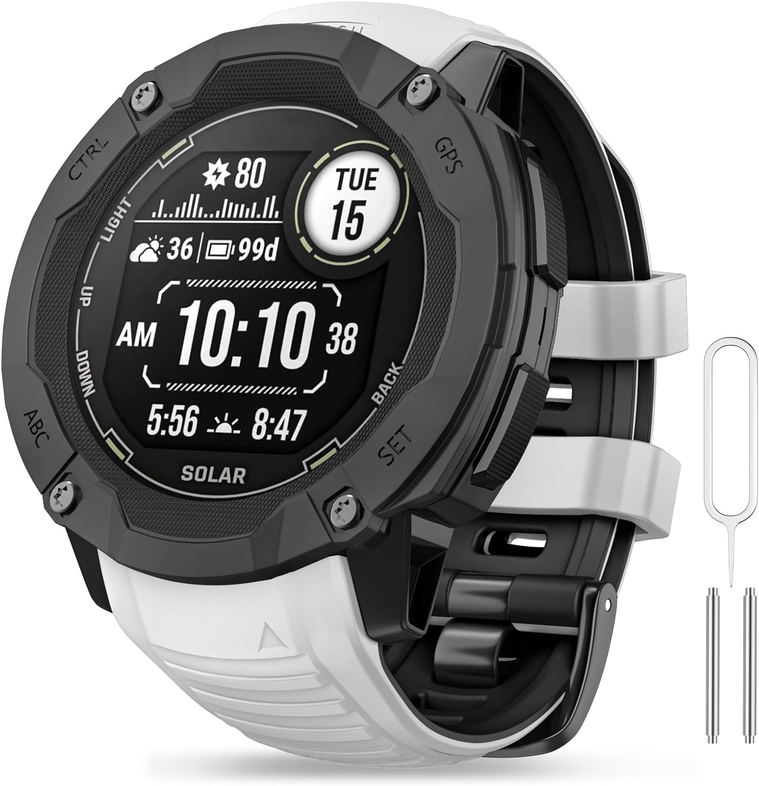 OVERSTEPfor Garmin Instinct 2X Band, Soft Silicone Replacement Watch Strap Compatible with Garmin Instinct 2X Solar, Tactical GPS Smartwatch