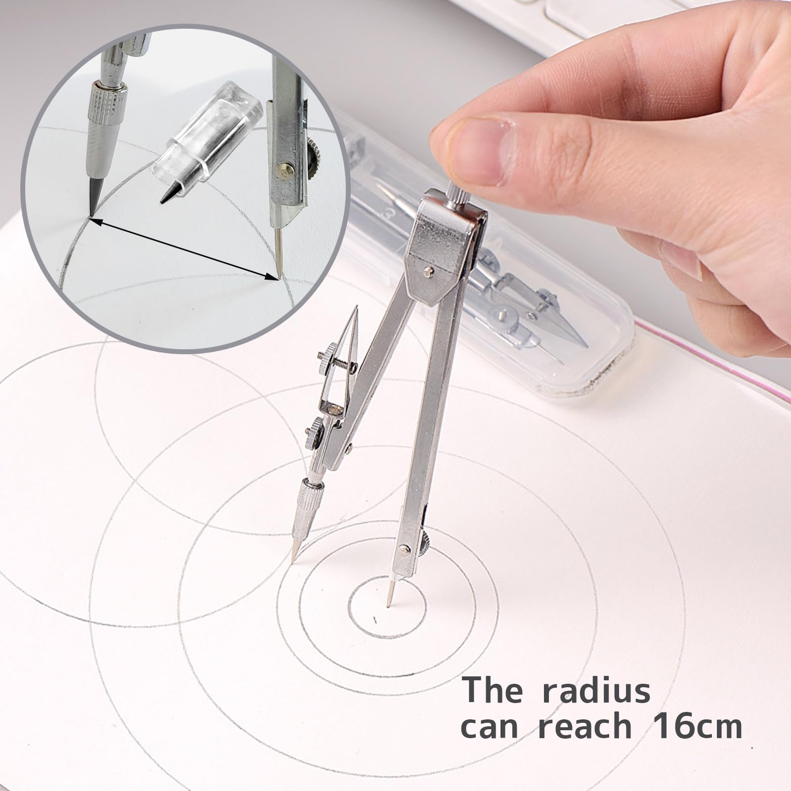 DY.2ten Geometrie Zirkel Set 7-teilig - Mit Aufbewahrungsbox