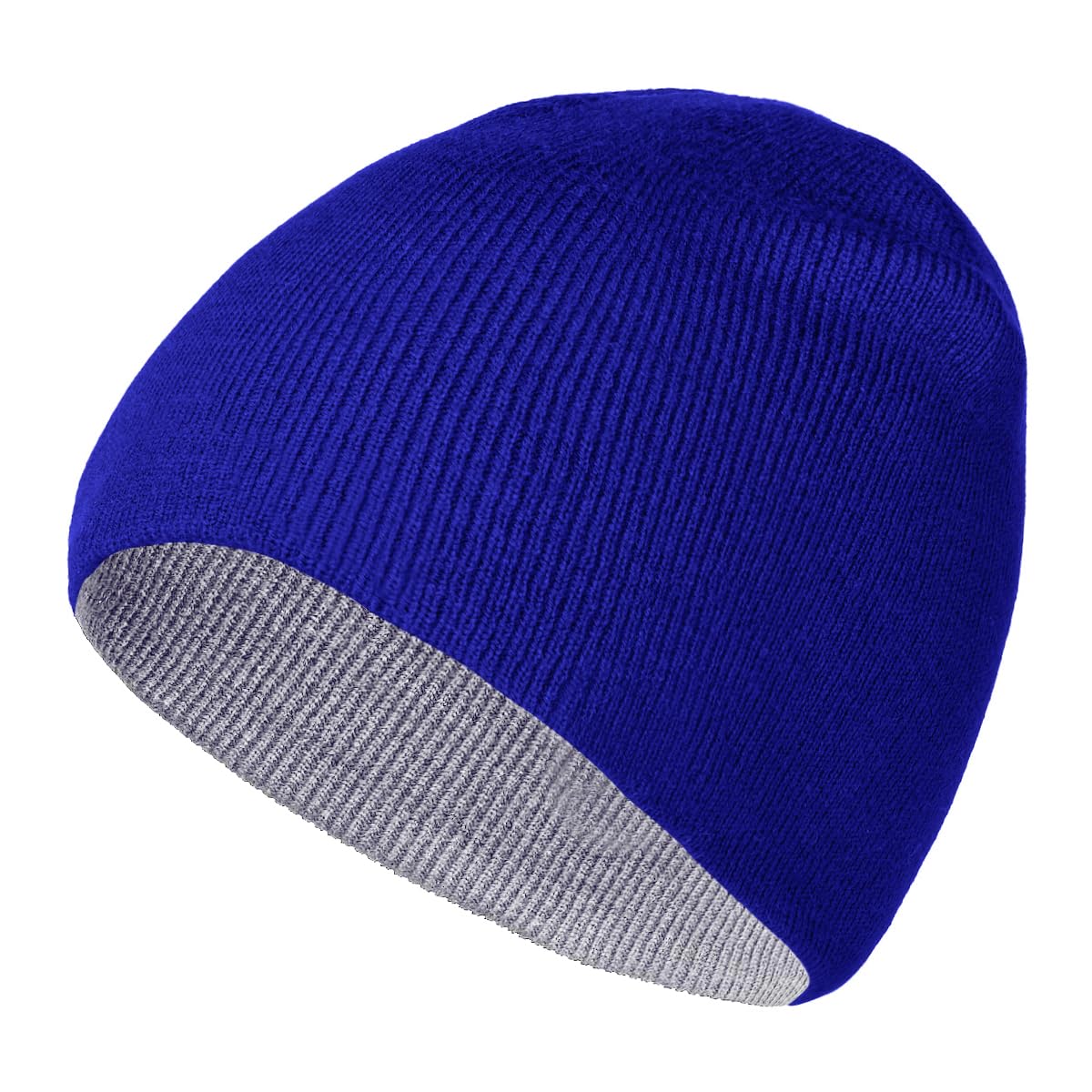 ZOORON Beanie for Women Men Reversible Winter Hats Unisex Cuffed Skull Knit Hat Cap