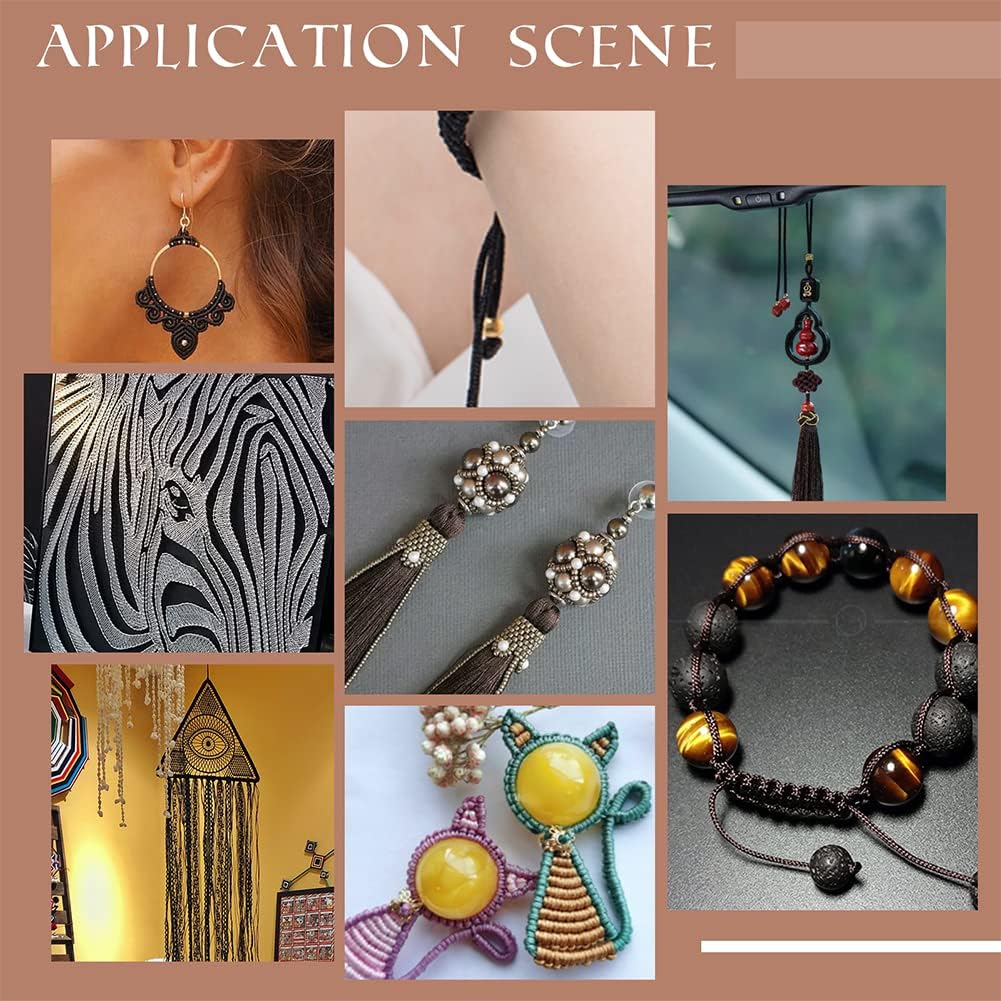 PH PandaHall 294 Yards 0.8mm Nylon String for Bracelets, 6 Colors Beading Cord Chinese Knotting Cord Bracelet String Thread Braided Lift Shade Cord for Jewelry Making Kumihimo Wrapping Supplies - Image 8