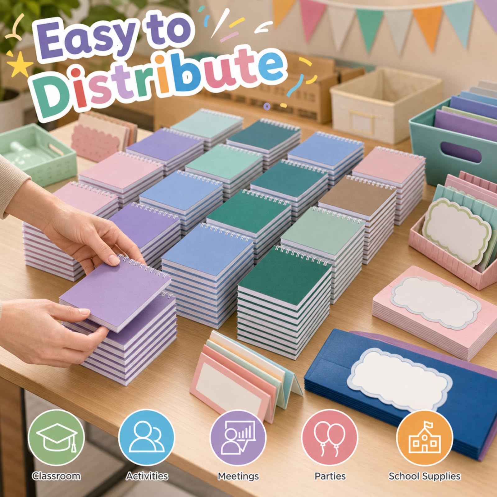 Watersay Paquete de 100 cuadernos de bolsillo en blanco de 3 x 5 pulgadas