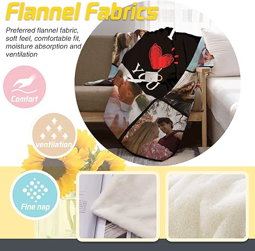Miniatura 5 de Manta personalizada con texto fotográfico, manta de imagen personalizada para bebé, madre, padre, adultos, amigos, amantes, regalo personalizado,