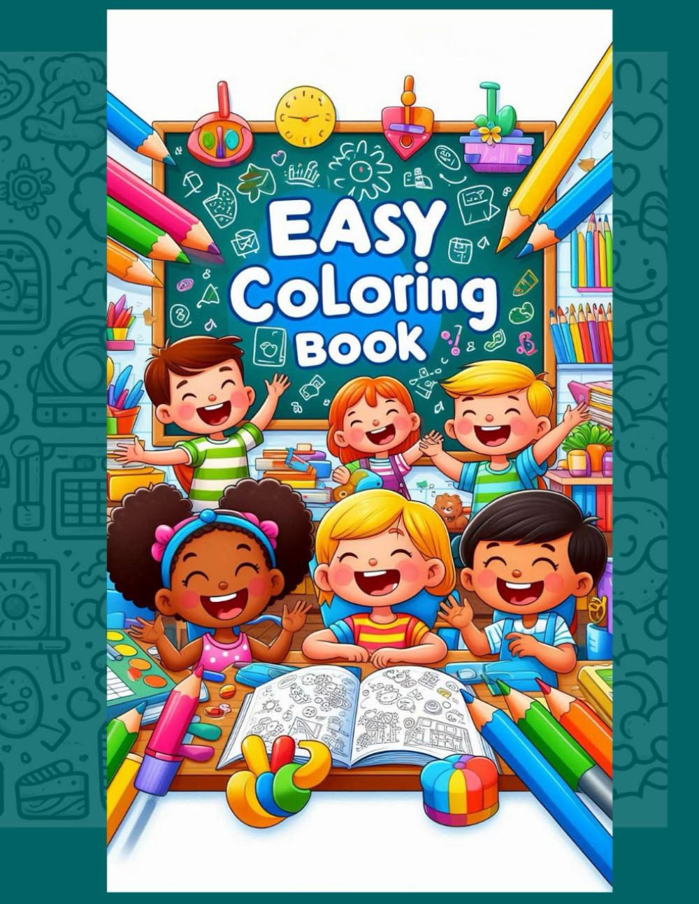 Easy Coloring Book : School Tasks and Activities