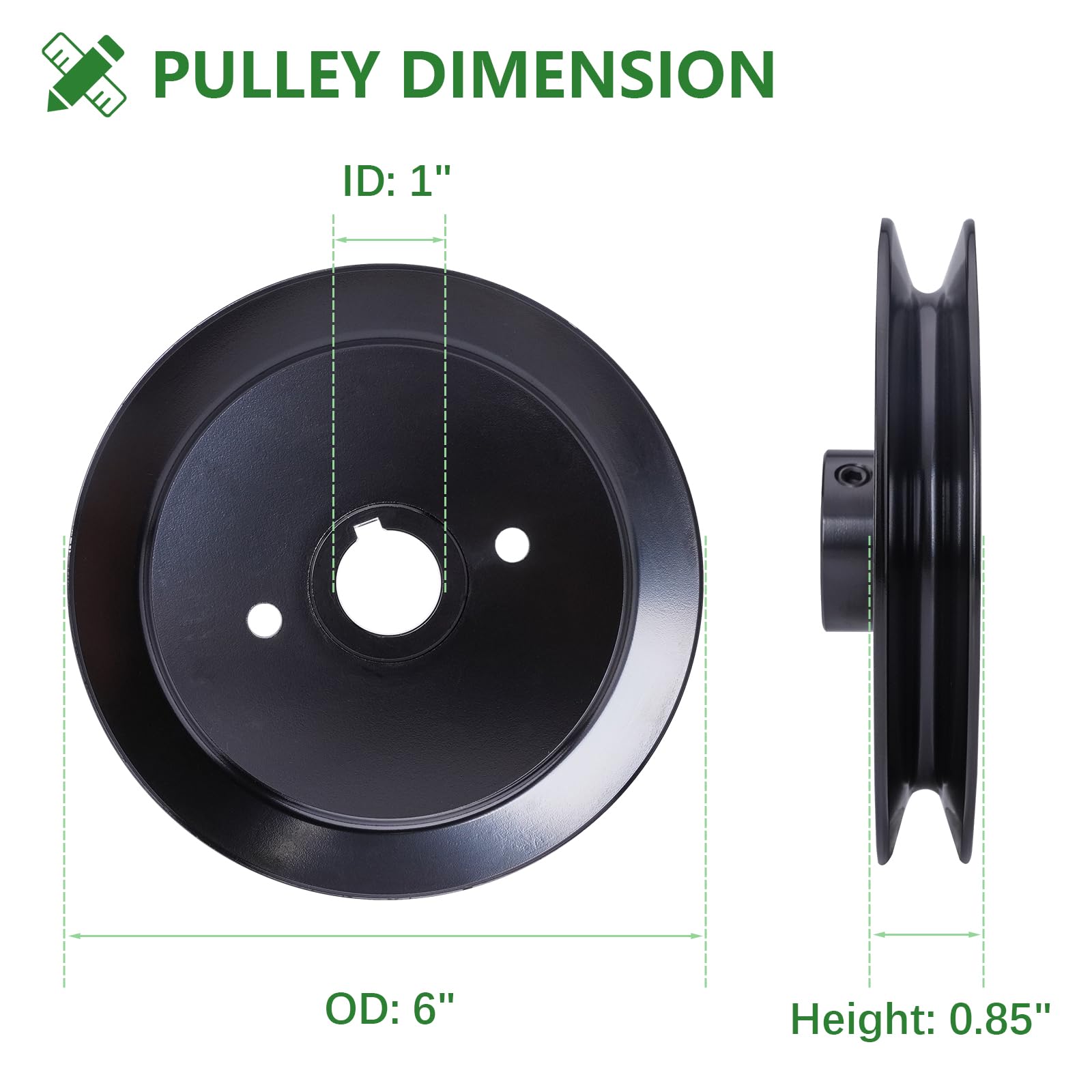 Paquete de 3 unidades 037-6015-00 037-6015-50 conjunto de husillo con polea 033-6004-00 para Ba d Boy CZT ZT Elite, cubierta de 60 pulgadas