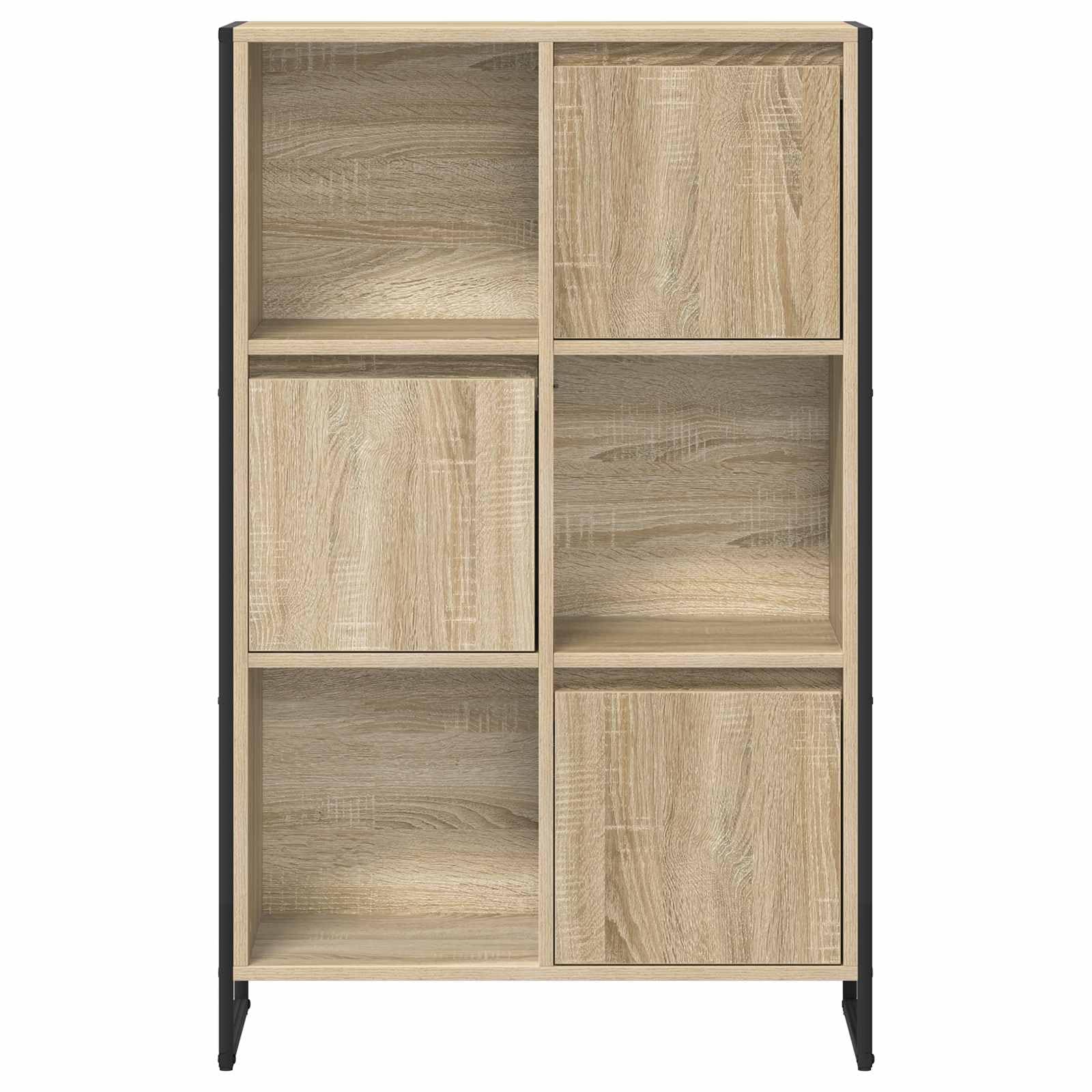 Regał na książki Sonoma 68 x 30 x 108,5 cm, materiał drewnopochodny z 3 drzwiami, stabilny system regałów do salonu, gabinetu, pokoju dziecięcego, korytarza i biblioteki, wszechstronne