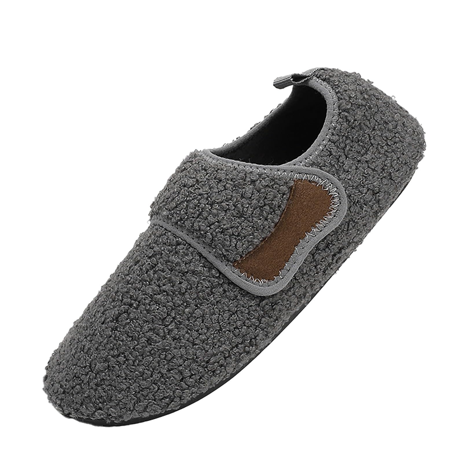 HOOUDO Zapatillas de Casa,Cálidas Suaves Antideslizantes Pantuflas Hombre Pelusa Forro Zapatillas Mujer Casa con Espuma de Memoria
