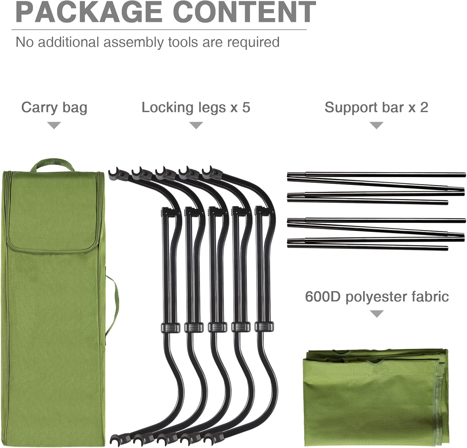 EVER ADVANCED Compact Camping Cot for Sleeping, Fishing, Outdoor Travel, Folding Portable Bed with Carrying Bag Supports Up to 250lbs, Green : Sports & Outdoors