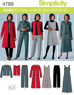 Simplicity 4789 Easy-to-Sew Plus Size Pants, Vest, Jacket and Jumper Sewing Pattern for Women by In K Design, Sizes AA (10 -18)