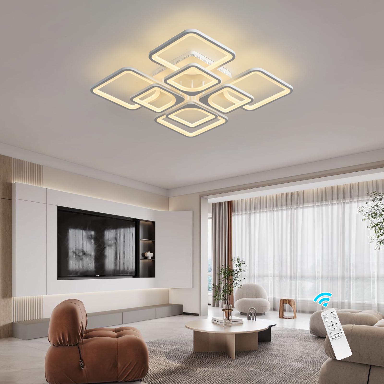 シーリングライト・天井照明 Modern Led Living Room Ceiling Lights 60 Shine LUEST 60W Modern LED Ceiling Light Fixture, Dimmable LED