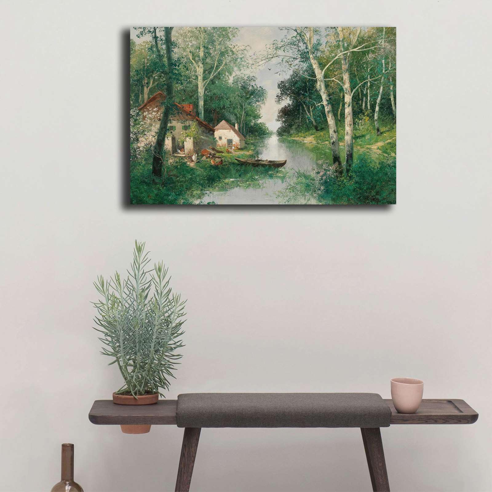 Bitcoin Merch Landscape Art Deco No.1 Framed Wall Art Print - Ready To Hang  Picture - Modern Art For Living Room Bedroom Kitchen Home - Walnut Frame  18x18 Inch Tree Wall Art