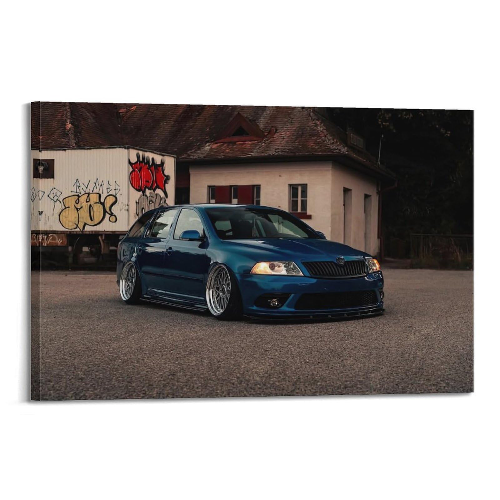 XKUGA Sport Racing Poster Octavia Combi Supercar Modern Decorative Canvas Prints - Ideal Wall Art for Family, Man Cave, Game Room, Boys & Girls Bedroom 24x36inch(60x90cm)
