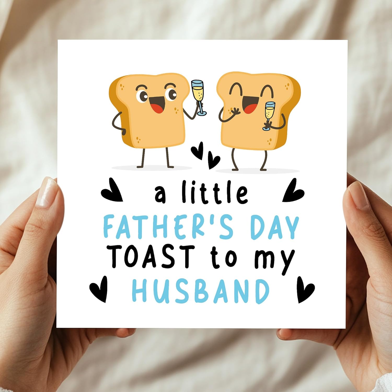 RED OCEAN Fathers Day Card For Husband Happy Father's Day Card From Wife 145x145mm With Kraft Envelope Humourous Joke Cards For Husband