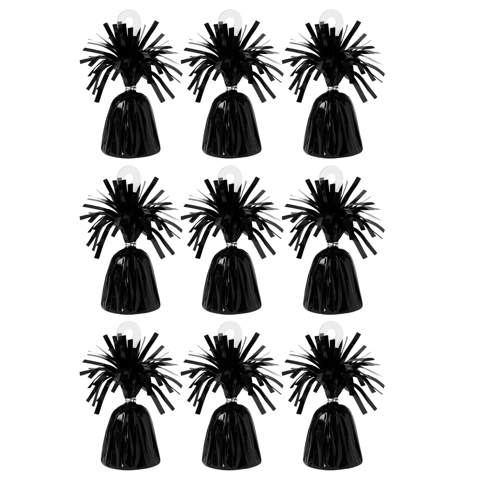 Foil Balloon Weights for Helium Balloons | Metallic Foil Balloon Holder | Birthday Parties, Events & Wedding Celebrations Decoration Accessory (Black, Pack of 9)