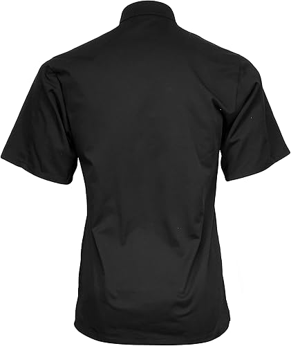 Miniatura 4 de ChefsCloset Chaqueta de chef unisex de manga corta con botones, color negro, 2XL