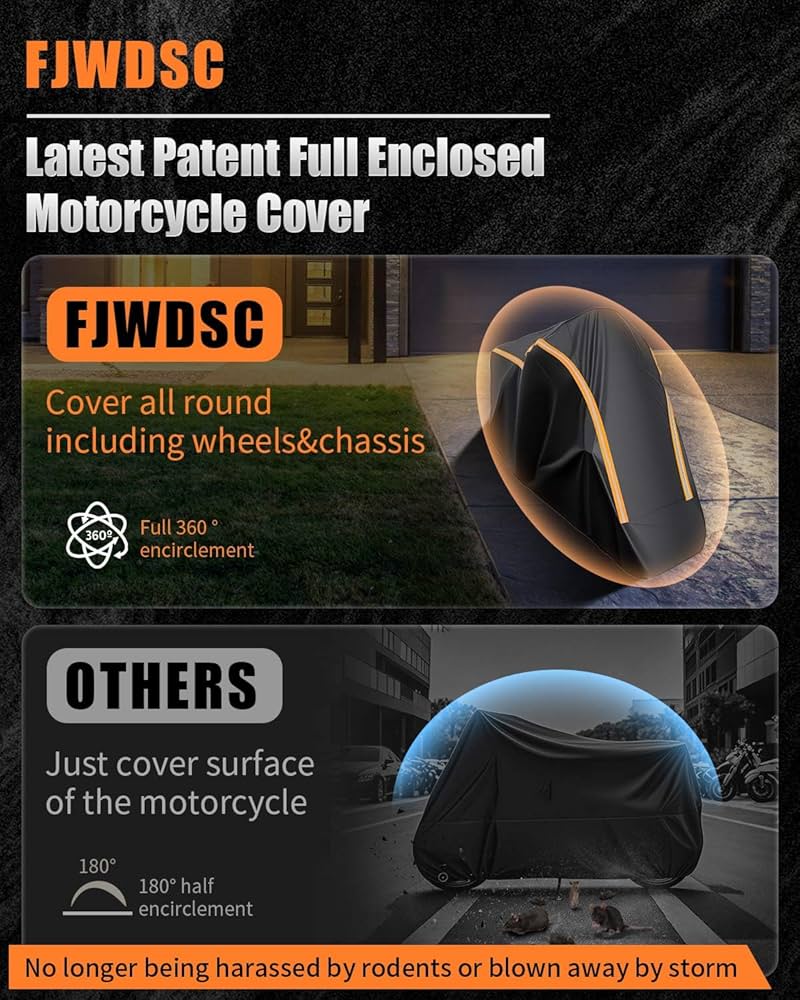 Amazon.com: FJWDSC Full Enclosed Motorcycle Cover Waterproof
