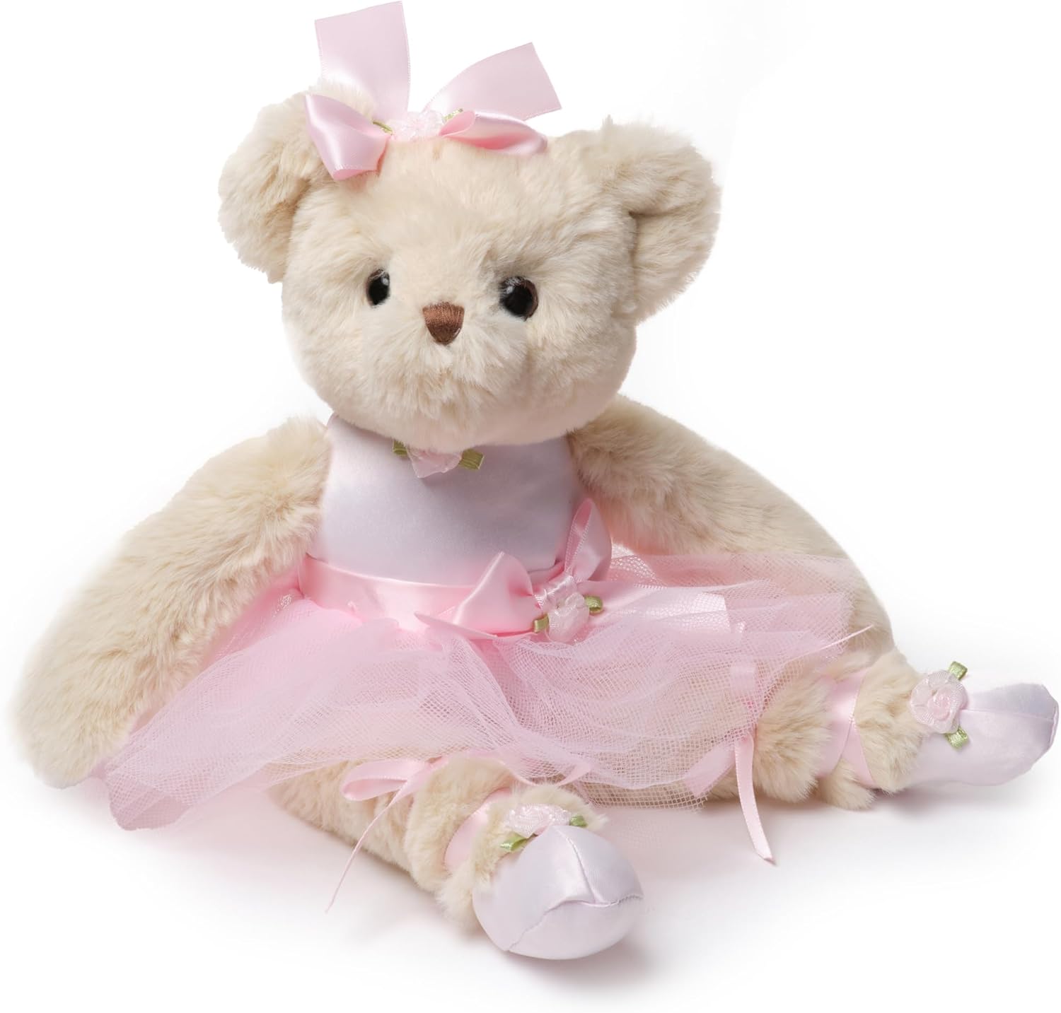 bearington collection ballerina stuffed animal - ballet doll - dance recital gifts for girls - bear nina - 13"