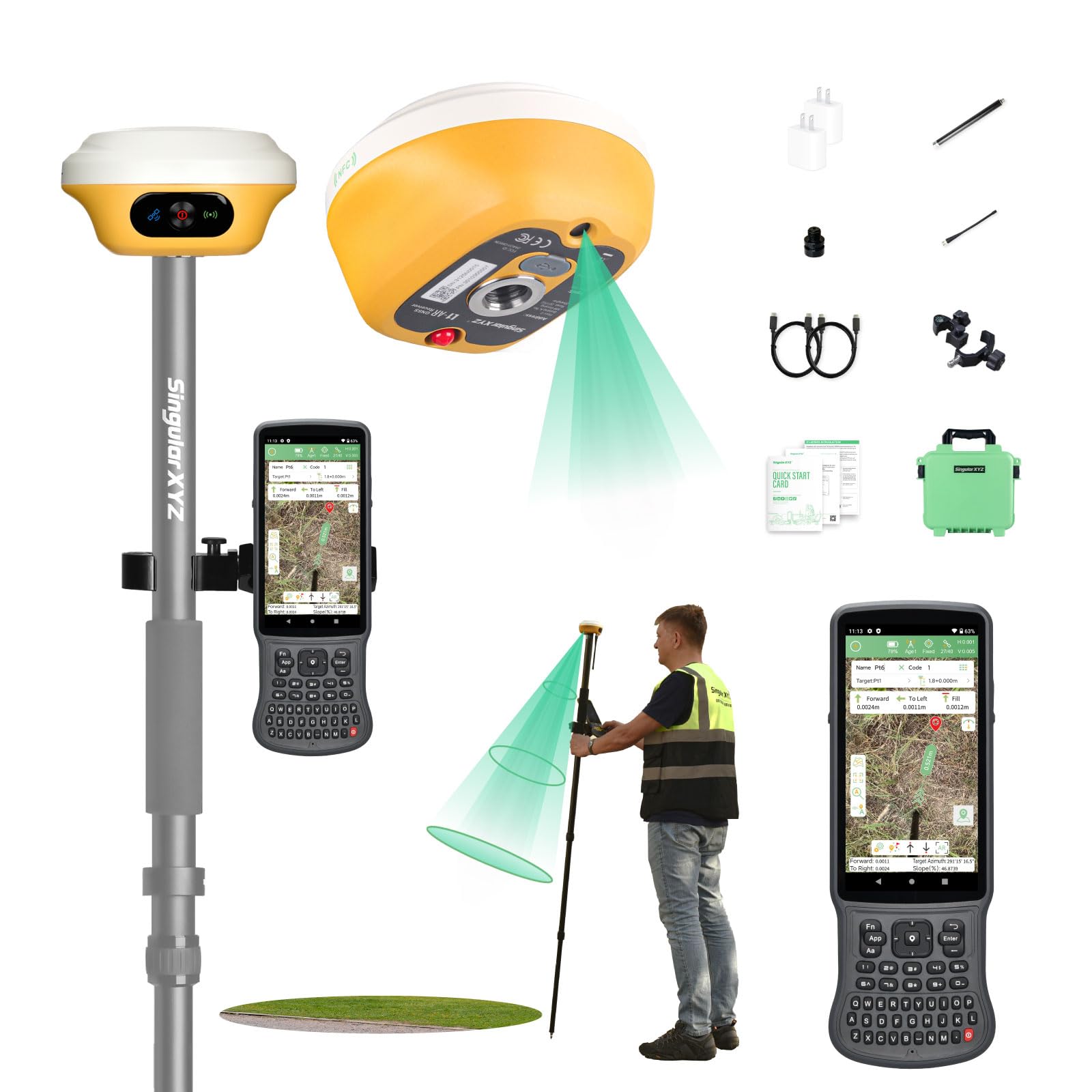 L1-AR GNSS RTK Rover - AR+ GNSS, colector de mano con software y reinicio AR, precisión de 2 cm, UHF de 15 km, encuesta de inclinación de 120° | Fábrica autodesarrollada y soporte profesional