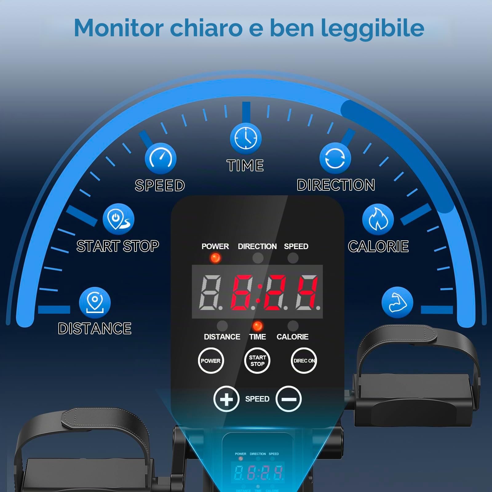 Pedaliera Riabilitazione Elettrico Per Anziani, 10 Livelli Velocità Cyclette Da Ufficio Per Braccia E Gambe, Telecomando Con Motore Silenzioso, Per Anziani E Lavoratori