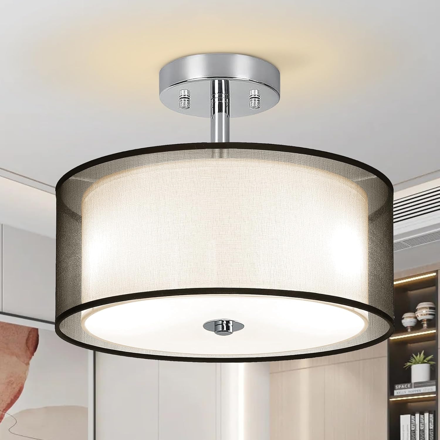 Ceiling Light, 3-Light Ceiling Light Fixture, Semi Flush Mount Ceiling ...
