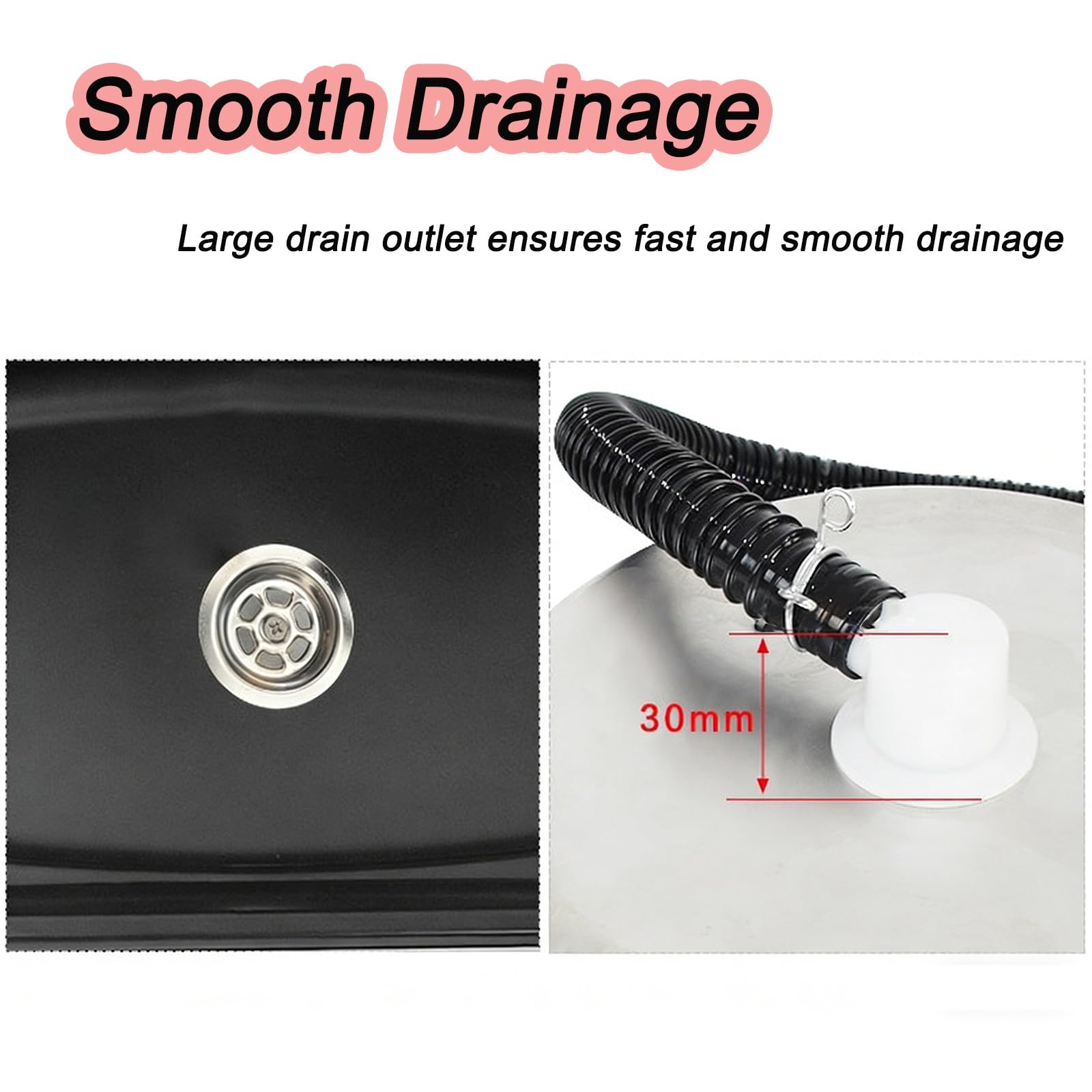 Fregadero Portatil Camping, Fregadero de Acero Inoxidable con Grifo, Lavabo Caravana con Tapa y Desagüe, Apto para Caravanas, Autocaravanas