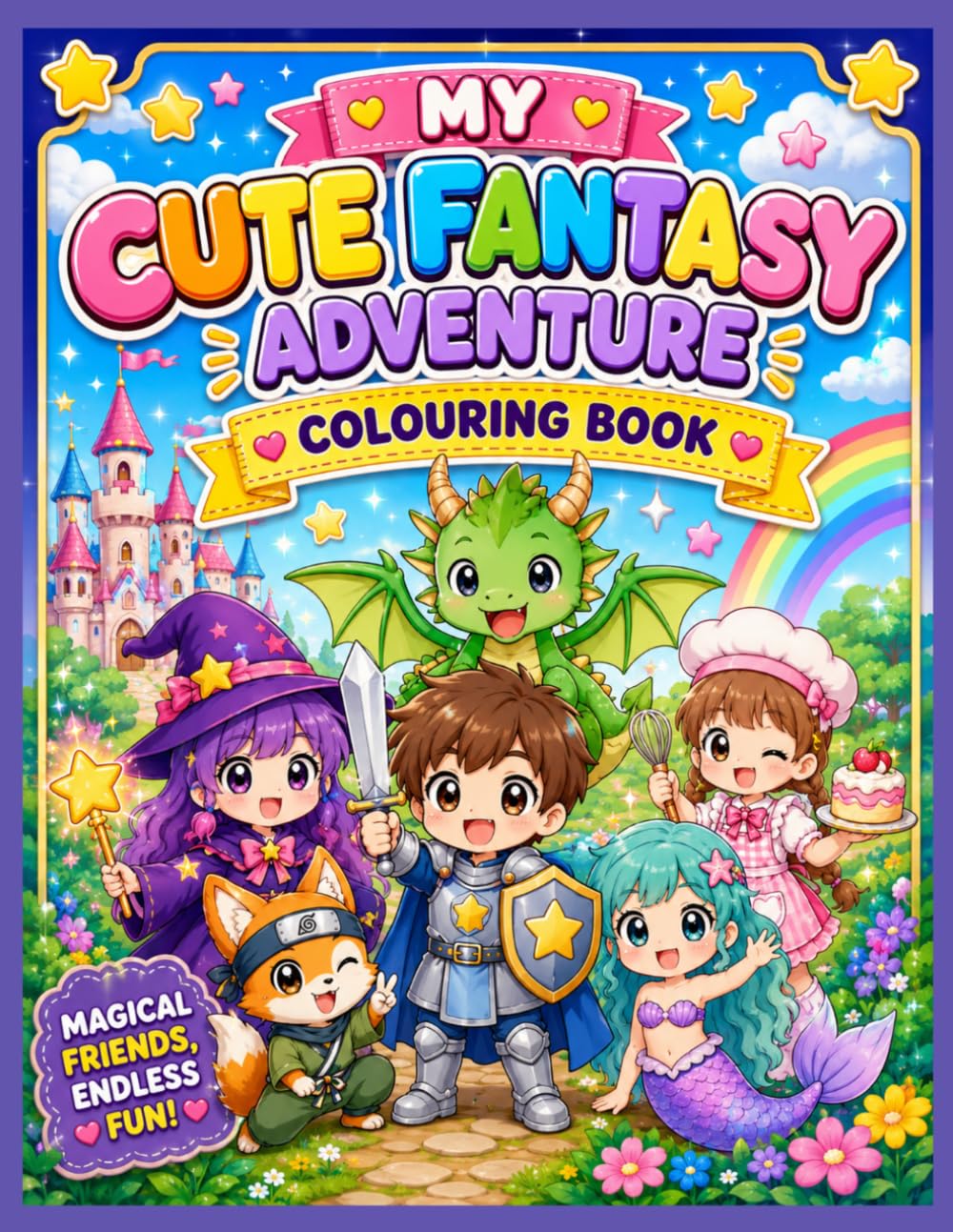 40 Cute & Easy Fantasy Coloring Pages for Kids Ages 4–8 | Dragons, Mermaids, Wizards, Knights, Magical Friends & More