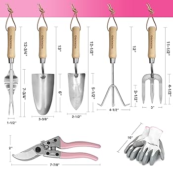 Amazon.com : WORKPRO 8-Piece Pink Garden Tool Set, Stainless