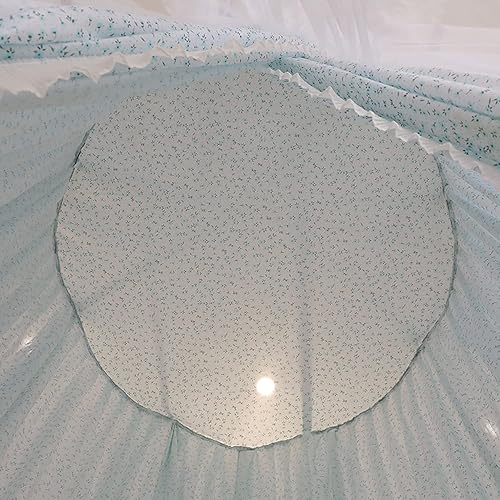 Vista 62 de Kertnic Toldo de cama de lujo para niñas y adultos, toldo de princesa de doble capa con encaje, mosquitera de cúpula redonda para tienda de campaña