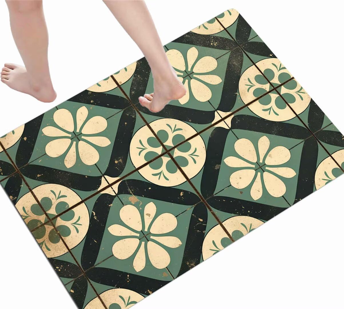 Badematte Geometry, Badezimmerteppich Groß 120x160cm Badteppich Badvorleger Rutschfest Waschbar Schnelltrocknende Badematten, Super Saugfähige Badematte Stein Rutschfester Dünn Badzimmermatte D-522