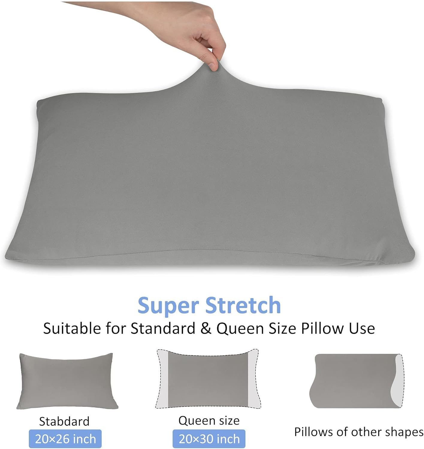 N&Y HOME Queen Fitted Sheet & Pillow Cases - Soft Stretch & Jersey Knit