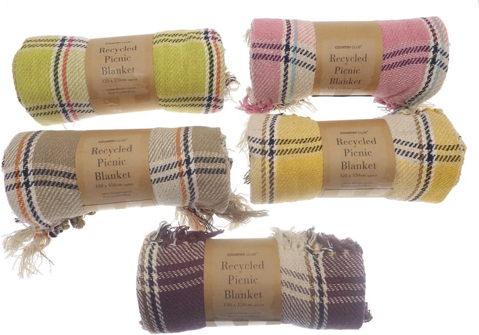 RECYCLED Cotton 120cm x 150cm PICNIC Camping Blanket Amazon.co.uk