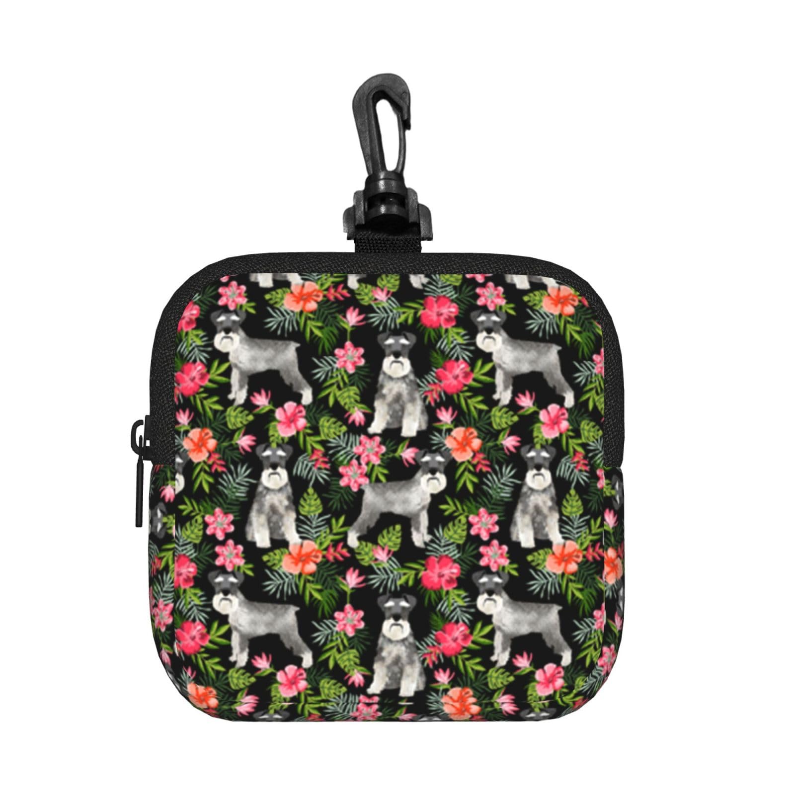 Schnauzer Print Square Storage Bag Travel Toiletry Cosmetic Organizer Pouch Lightweight Reusable