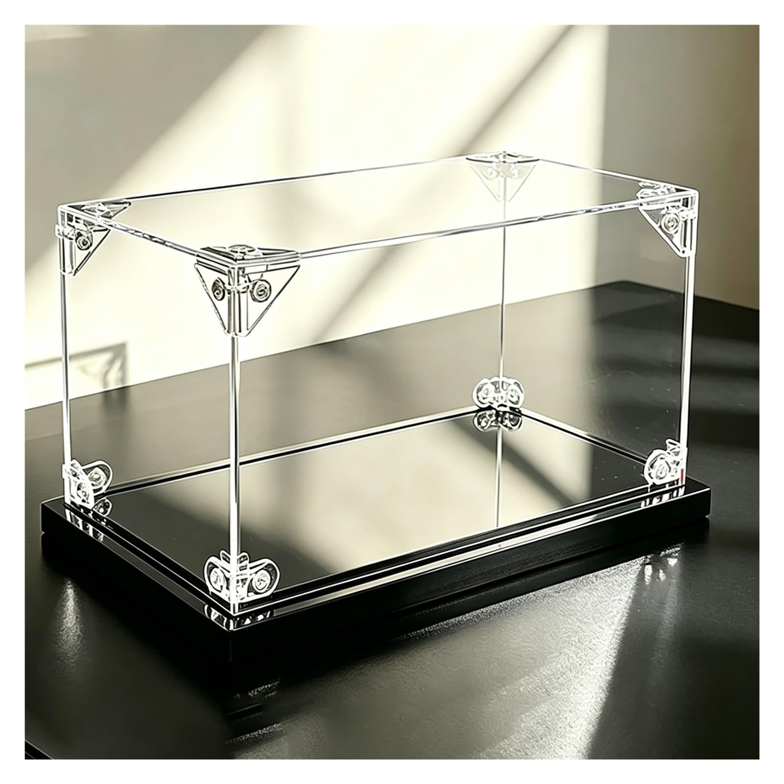 Vitrina Cubo de Acrílico, Soporte Expositor de Modelos para Encimera | Caja Expositora Apilable para Figuras Juguetes y Muñecas, Panel de Acrílico Transparente(13.8x19.7x13.8in (35x50x35cm))