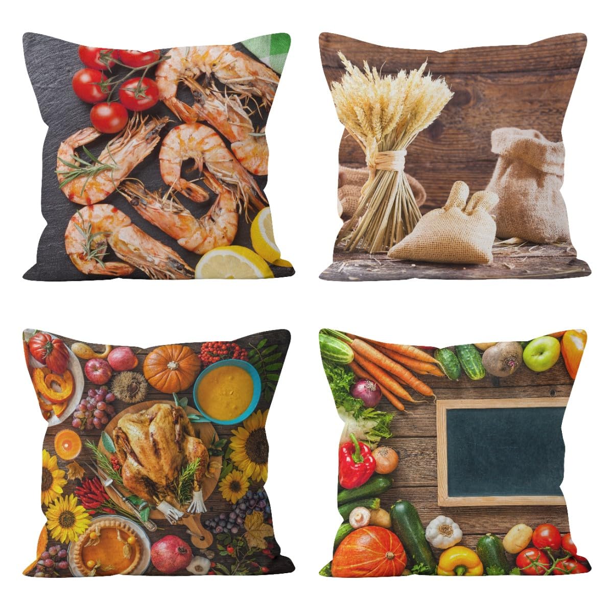 Taie d'oreiller de chaise en lin CEVAN housses de coussin 50x50cm pour repas conviviaux
