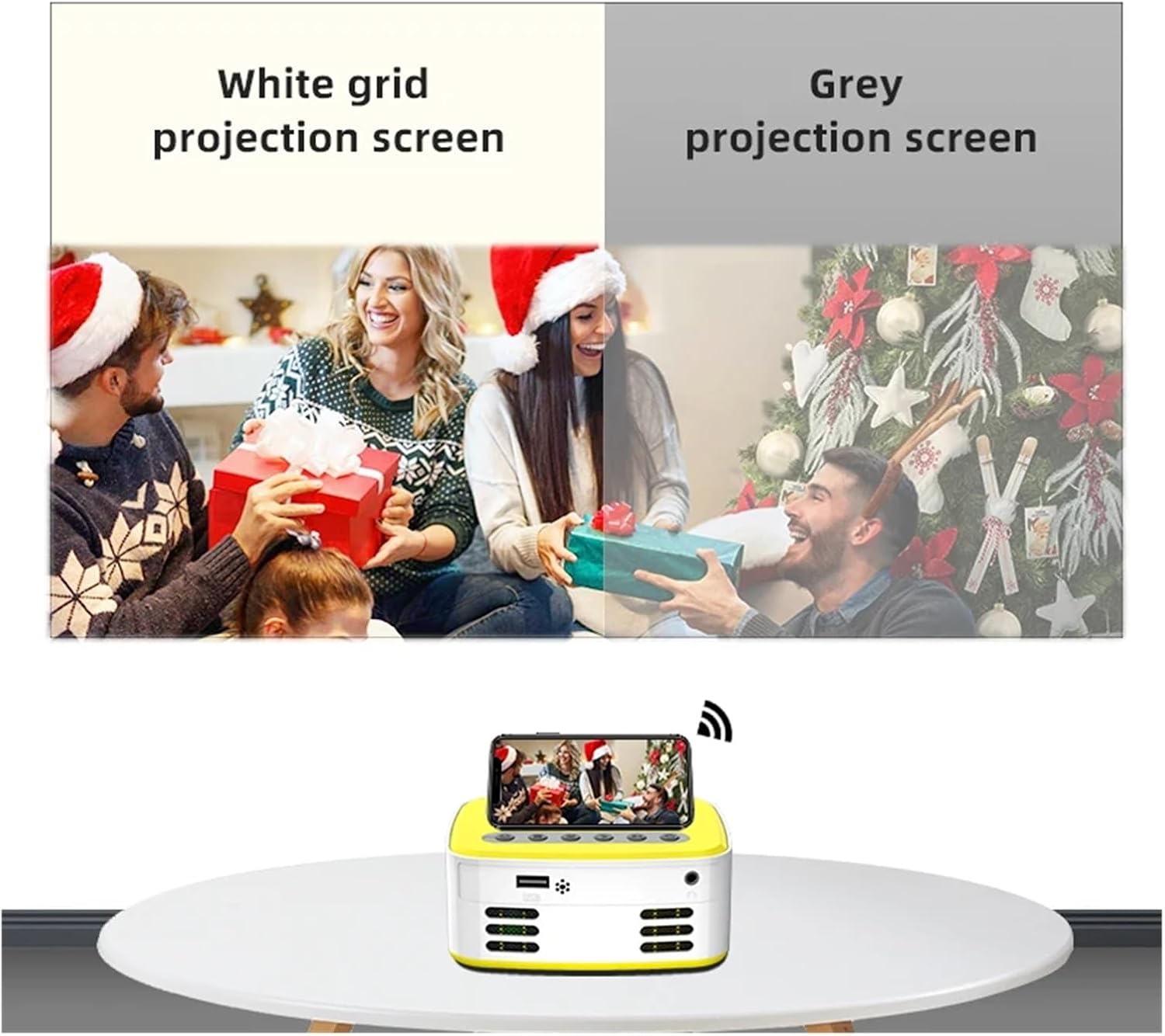 プロジェクタースクリーン スタンド付きソフトホワイトグリッドアンチライト160&deg;視野角折り目なし100 120インチスクリーン屋外屋