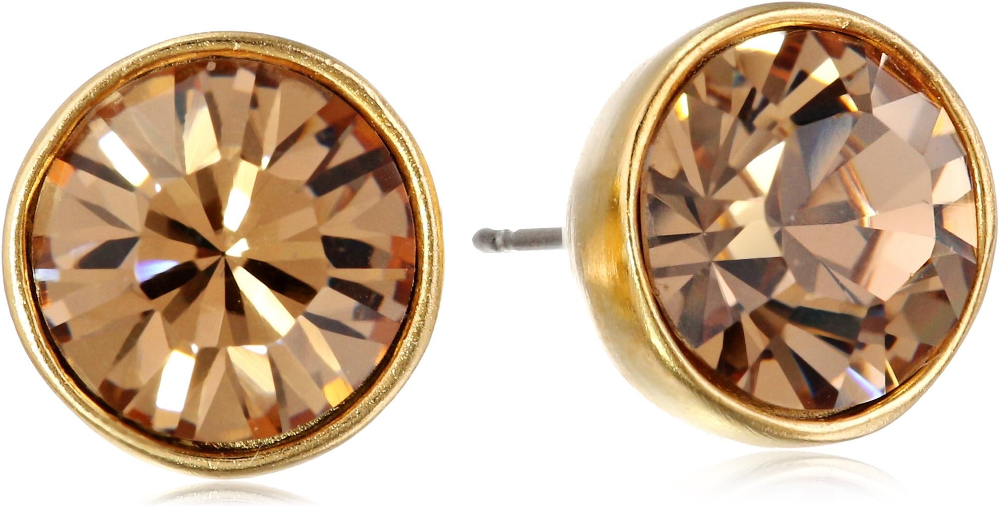 Kenneth Jay Lane Gold-Plated and Topaz Stud Earrings
