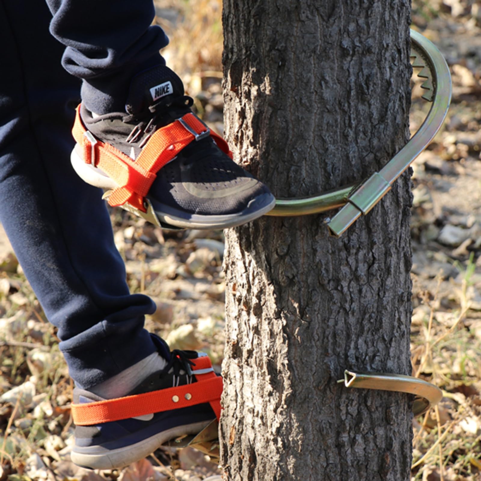 Generico Punte da Arrampicata Portatili in Acciaio al Carbonio - Attrezzatura Regolabile da 10'' a 20'', 1 Paio per Raccolta Frutta e Cocco, capacità di carico 330 libbre (500 mm/19,7'')