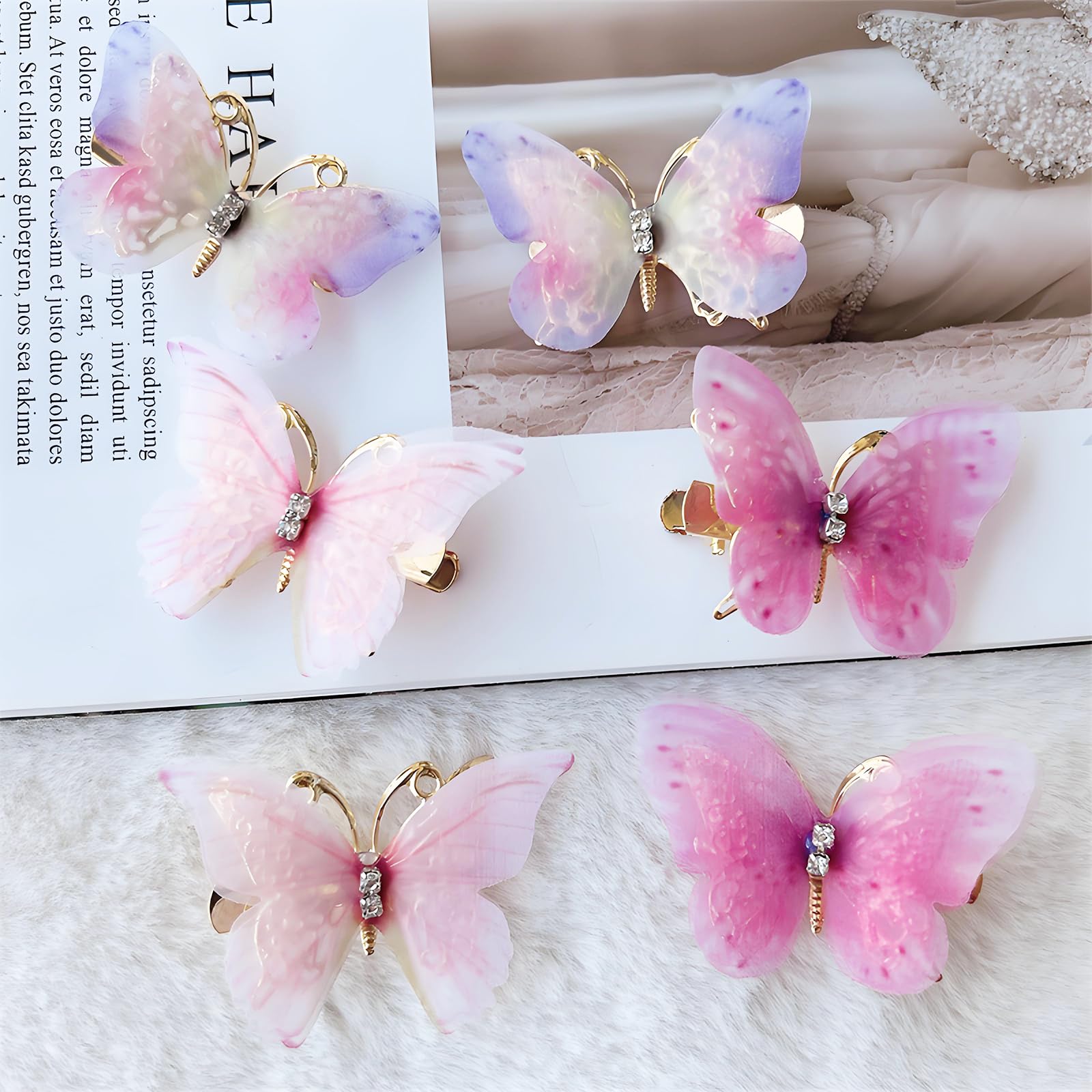 Cosyhav 6pcs Butterfly Hair Clips for Girls Beautiful Gradient Butterfly Girls Hair Clips, Perfectly Suited for Lovely Girl - Image 4