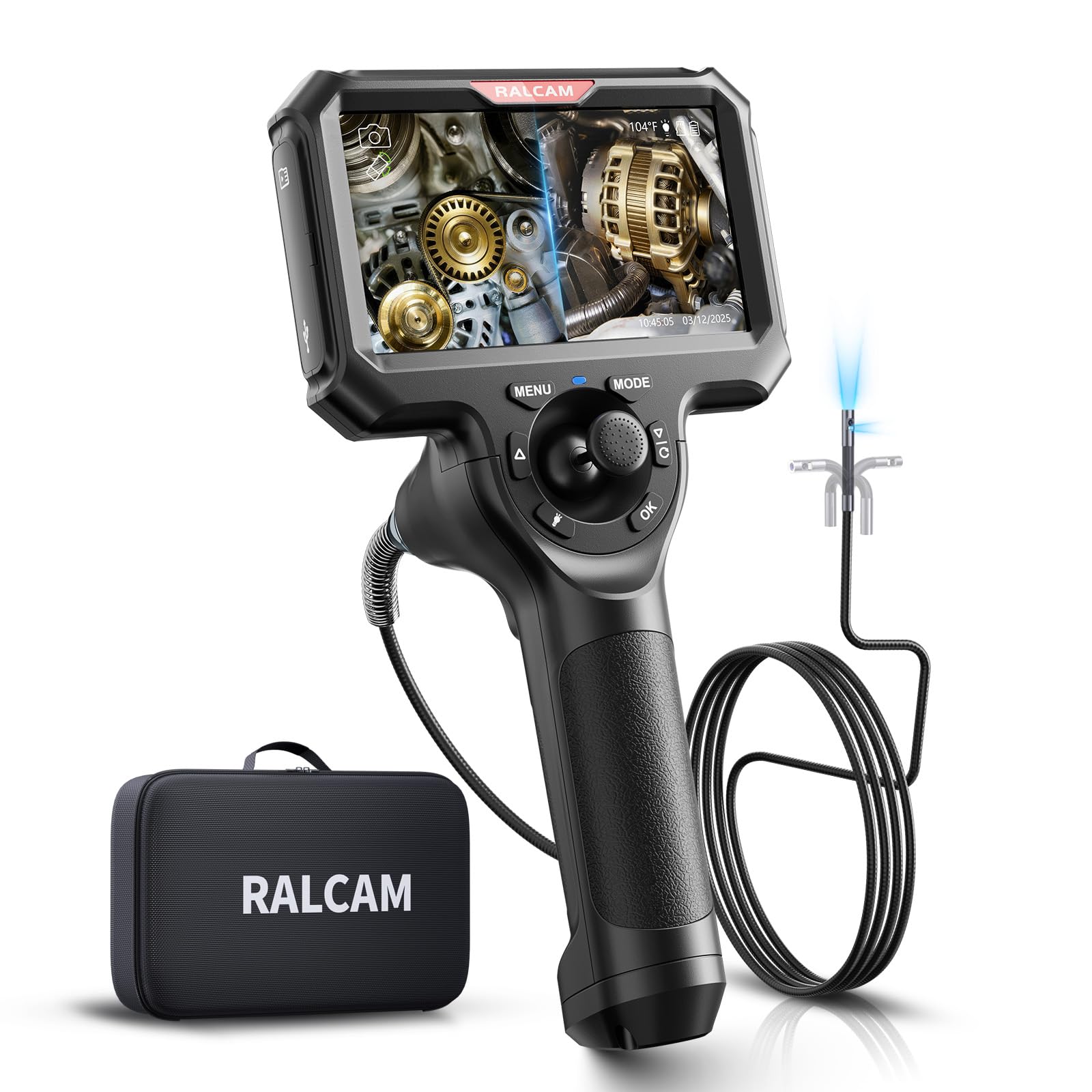 Amazon.co.jp: Ralcam ファイバースコープ デュアルカメラ 先端可動式