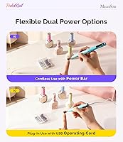Vista 5 de MelodySusie PocketNail - Taladro de uñas modular inalámbrico en forma de bolígrafo, kit extendido, PC100GR 20000 RPM, lima eléctrica recargable