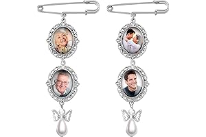 WILLBOND 2 Pcs Bouquet Charms Wedding Memory Photo Charm