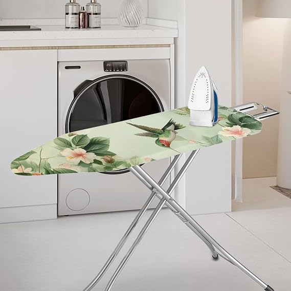 Hummingbird Ironing Board Cover 15x54 Inch Floral Standard Ironing Board Cover with Elastic Edge and Hook and Loop Fasteners Scorch and Stain Resistant (No Pad)