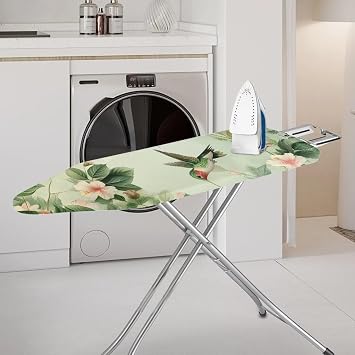 Hummingbird Ironing Board Cover 15x54 Inch Floral Standard Ironing Board Cover with Elastic Edge and Hook and Loop Fasteners Scorch and Stain Resistant (No Pad)